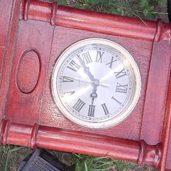 Stained, Cherry Wood Working Antique Clock