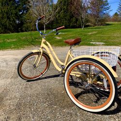 Tricycle Countryside Bicycle - 3-Wheeled Yellow Bike