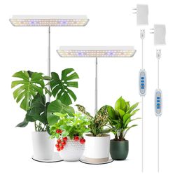 Wiaxulay Plant Grow Light, 78 LEDs Grow Light for Indoor Plants Full Spectrum, Height Adjustable Desk Growing Lamp with Metal Base, Auto Timer 6/12/16