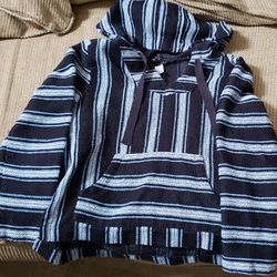 Blue Striped Divided H&M Poncho, Size 4