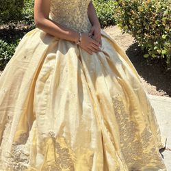 Gold Quinceanera Dress