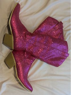 Hot pink diamond boots