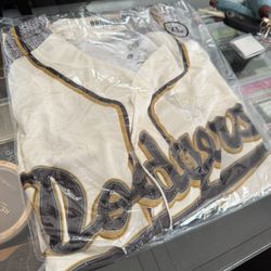 Official Exclusive 1955 Brooklyn Dodgers #42 Jackie Robinson Dodger Night Gold Jersey 