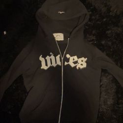 Black and White Zip up Hoodie 