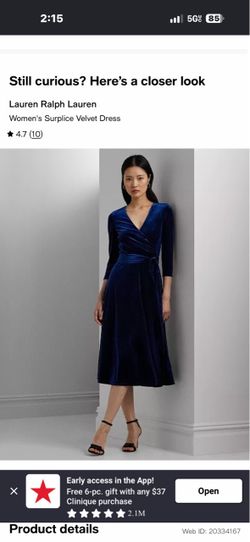 Lauren Ralph Lauren Surplice Velvet Dress
