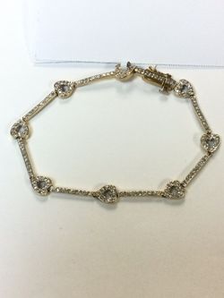 14KYG Diamond Heart Link Bracelet