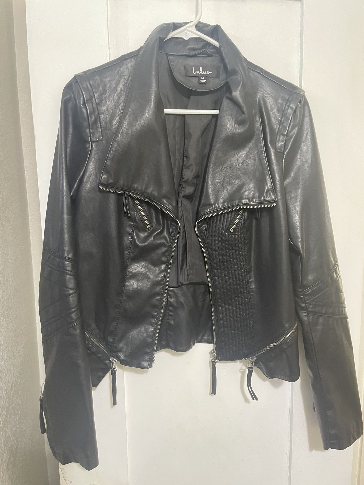 lulus Black Vegan Leather Moto Jacket Womens