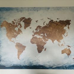 World Map Wrapped Canvas