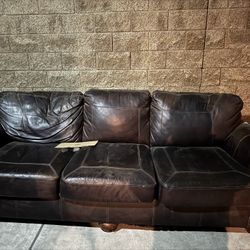 3 Piece Set Full Leather Sofa FREE