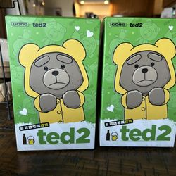 Ted 2 Keychain - Two Ted 2  Vestbear variant Pop Mart Movable Plush Pendants