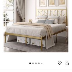 Gold Bed Frame Like New 