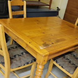 Wooden 4 Chairs Dining Set 