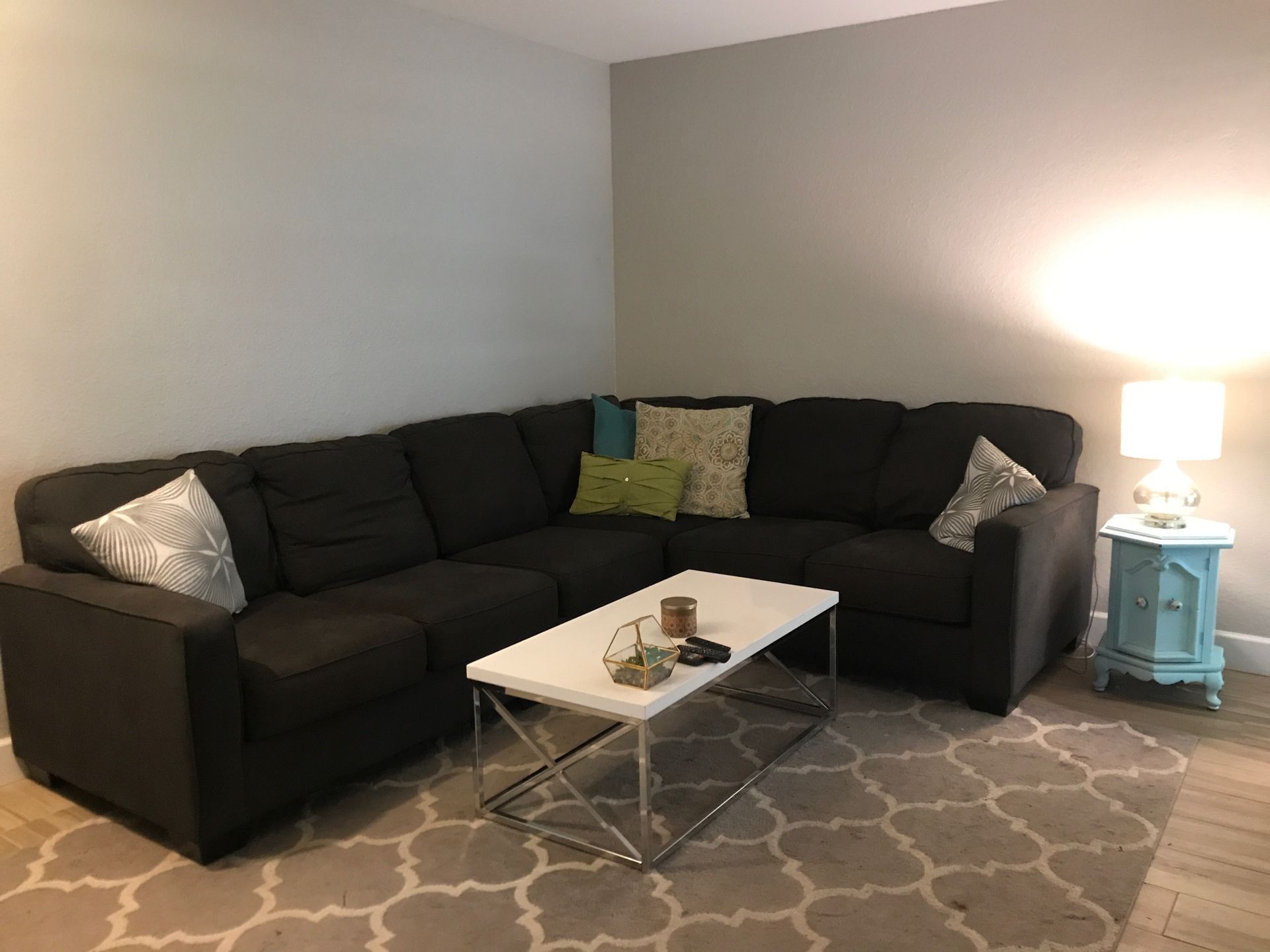 Dark grey couch- sectional