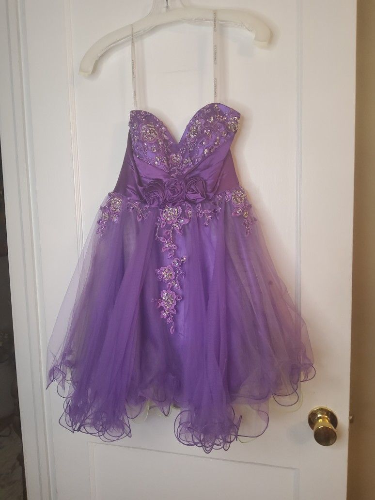 Short Purple Formal, Size 6, by Cinderella