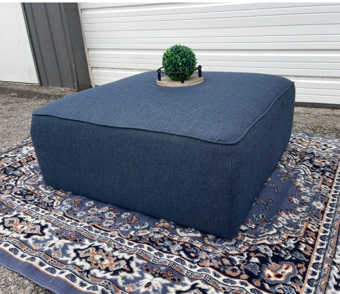 New Large Ottoman Denim Blue