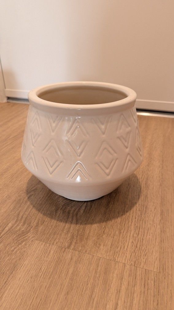 Geometric glazed Ceramic Planter Pot 5.5"Wide Opening