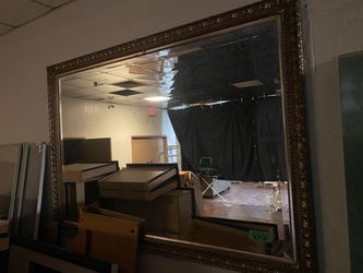 Large Wall Mirror with Gold Ornate Frame