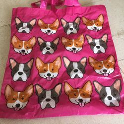 Boston terrier and corgi tote bag