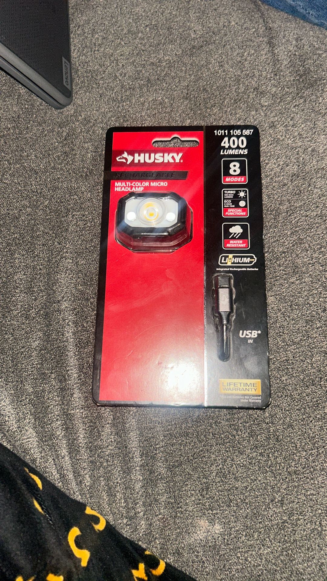 Husky Rechargeable multi color micro headlamp