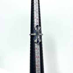 Vintage Style Blue Zirconia Ring