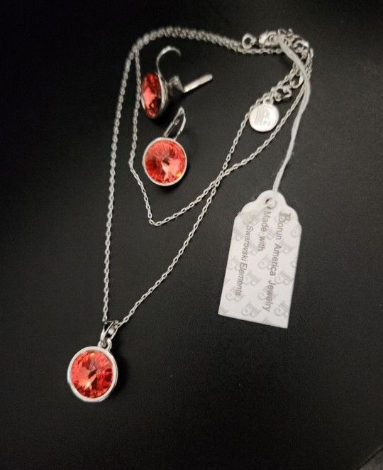 Borun America Jewelry Swarovski Crystal Set (See Description) PINK SWAROVSKI CRYSTALS