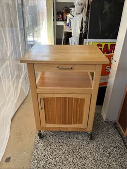 Rolling Wood kitchen cart