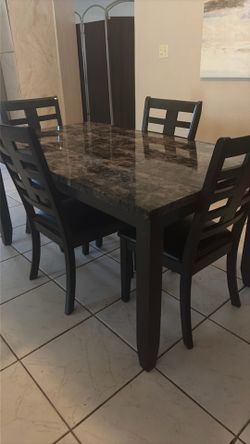Gray and black table