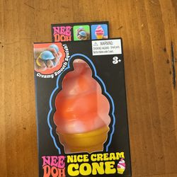 Needoh Nice Cream Cone squishy in Orange ice cream cone