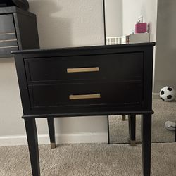 Two Black Nightstands