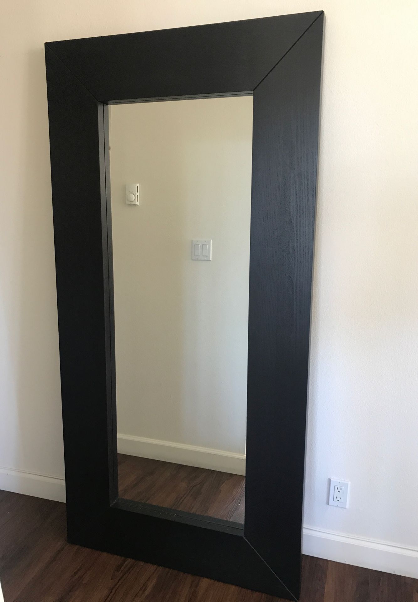 IKEA Mirror . 37x74 3/4” . Dark wood.