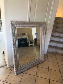 Large Silver Ornate Mirror