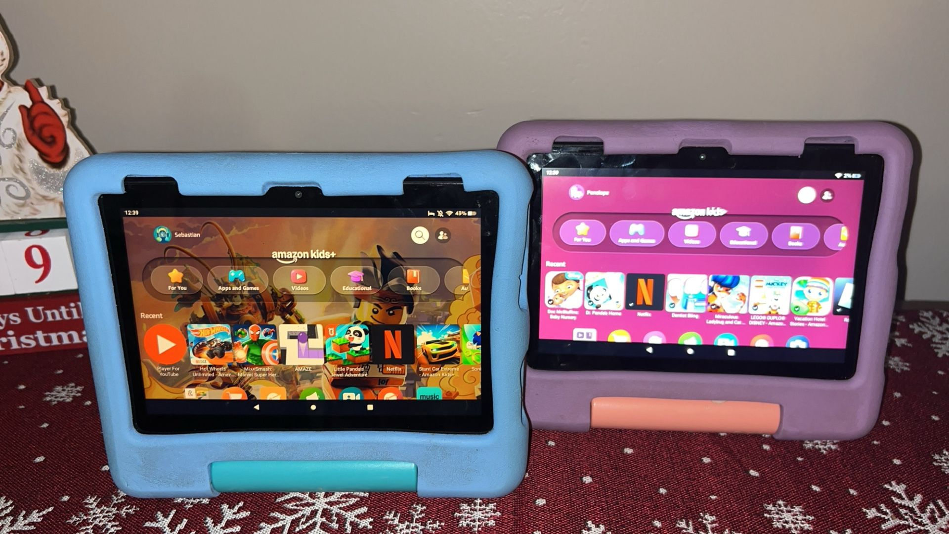 2 kids Amazon Fire Tablets