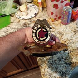 AAA ashtray Chicago usa heavy brass made