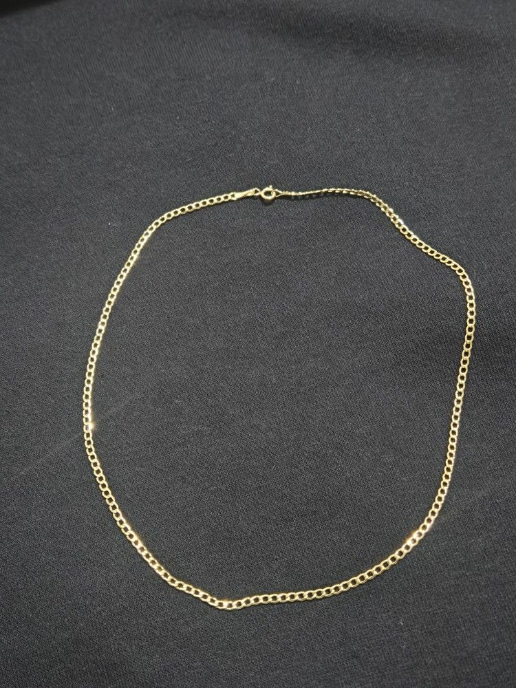 10K GOLD CUBAN LINK CHAIN. 16 INCH 2.5MM.