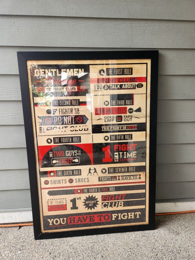 Framed Fight Club Poster
