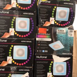 Broan-NuTone ChromaComfort 110 CFM Ceiling Bathroom Exhaust Fan w/ Customizable Multi-Color LEDs and Smart Phone App