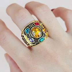 Size 8 Fashion Power Mind Soul Vintage Ring 18K Gold Plated For Men and Women