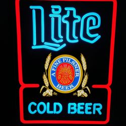 Vintage "1984" "Miller Lite" Neon Sign - Perfect!