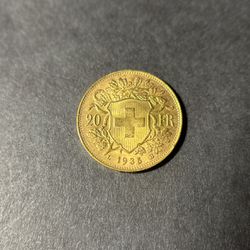 1935 Swiss Gold Coin. Under melt value.
