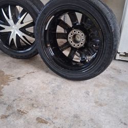 Rines Negros Brillantes 4 Unidades 