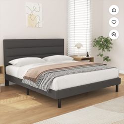Dark grey queen bed frame