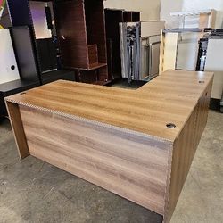L Shape Executive Office Desks Oak Brown 60x78 

