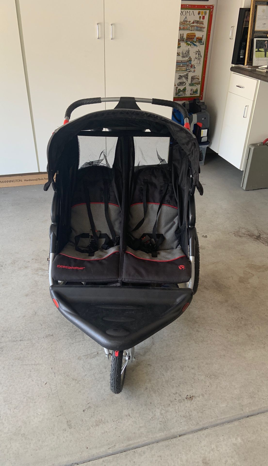 Baby trend expedition double stroller hardly used. New is 240. Three months old