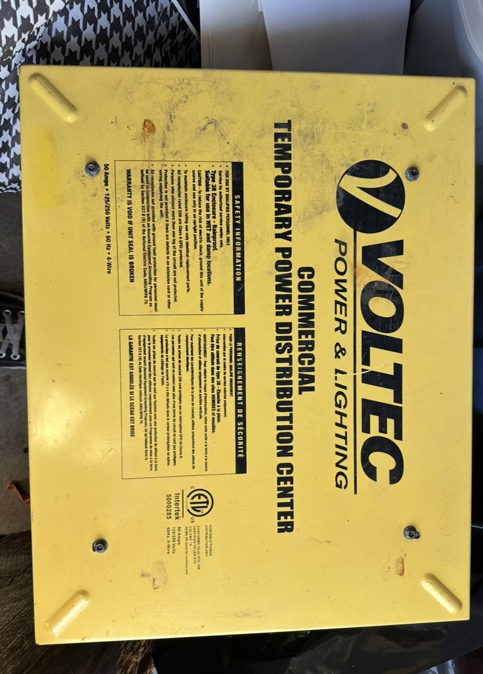 Volt-Ec Temporary Power Distribution Center – Commercial Job Site Power Box