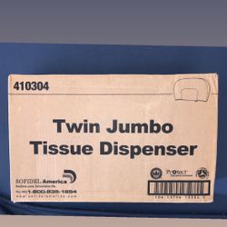 NEW IN BOX TWIN JUMBO TOILET PAPER DISPENSER BLACK  9” Great Deal