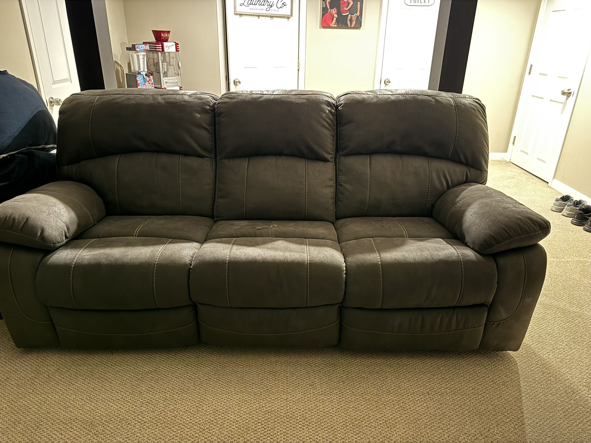Gray Reclining Loveseat and Couch