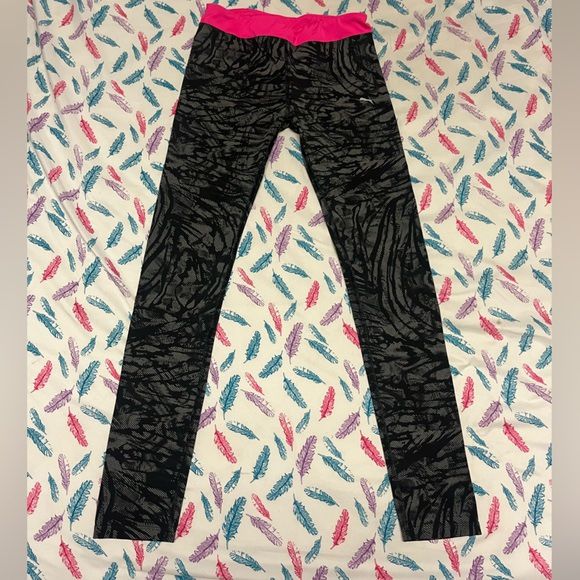 and Patterned Leggings with Trim