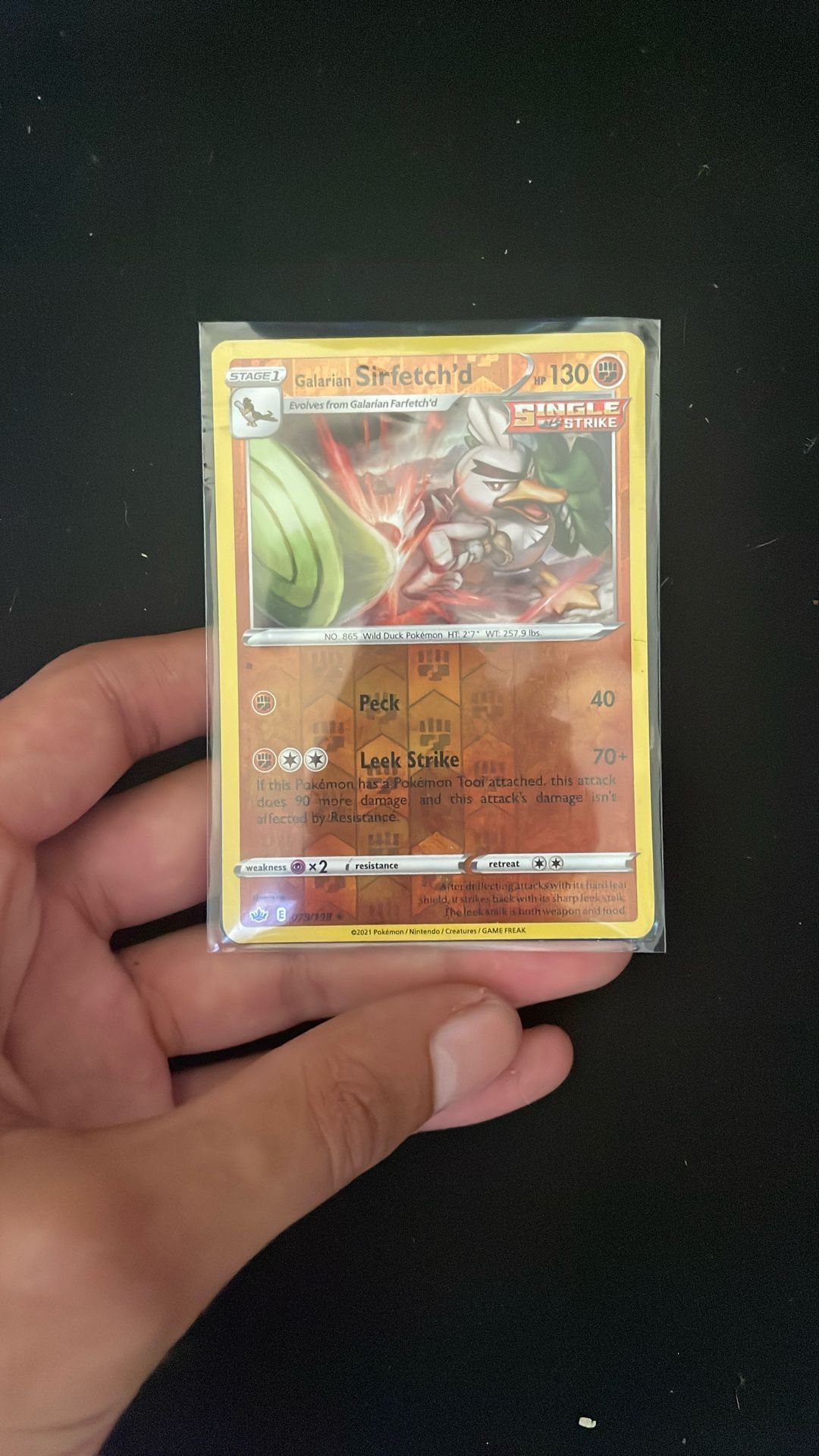 Pokemon Galarian Sirfetch’d Holo Ultra Rare Tradin Card