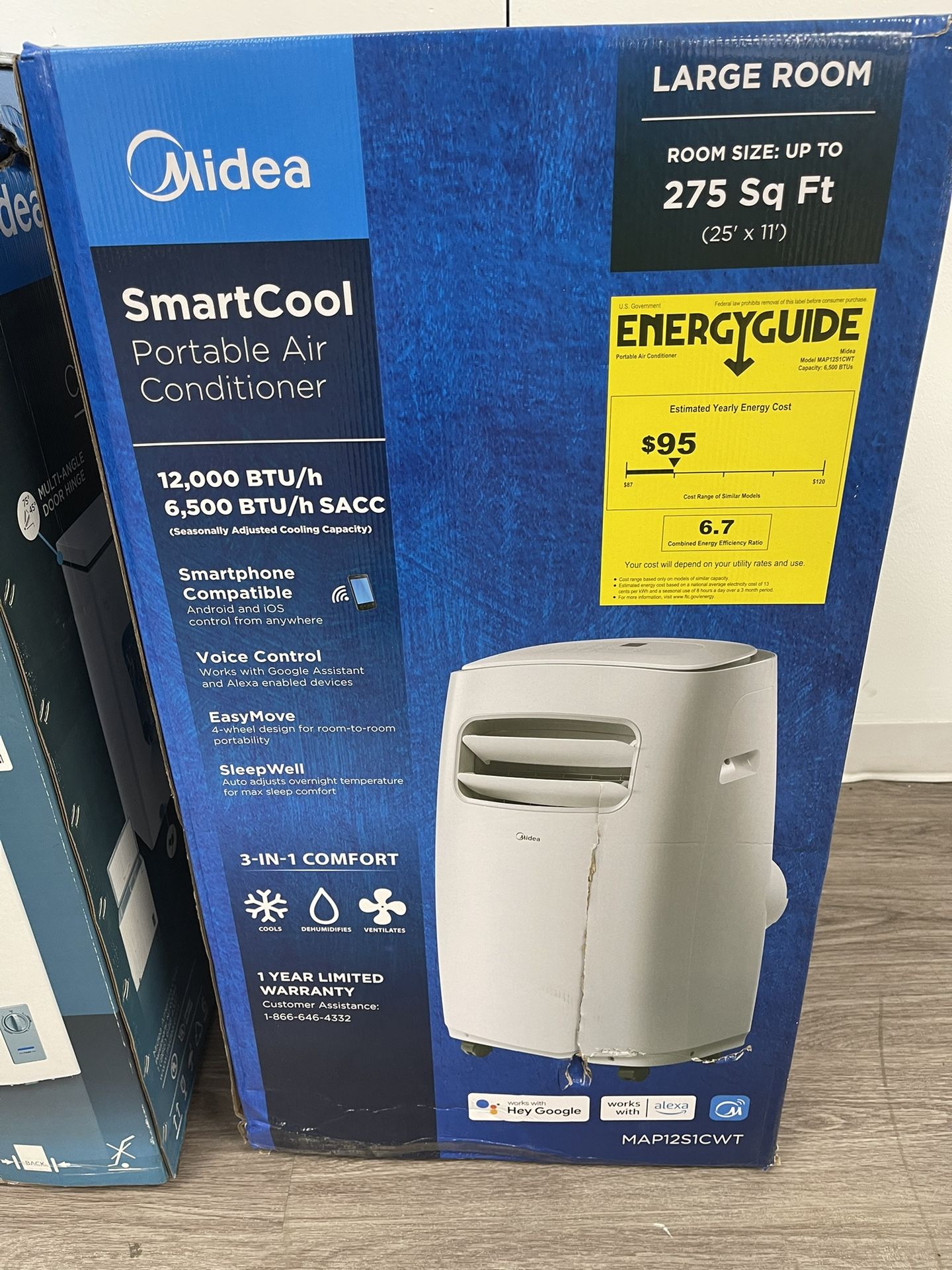 New In Box Midea MAP12S1CWT Smart Control Portable air Conditioner, 12,000 BTU, White