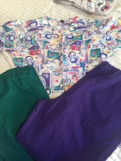 Nurse blouse, and pants.